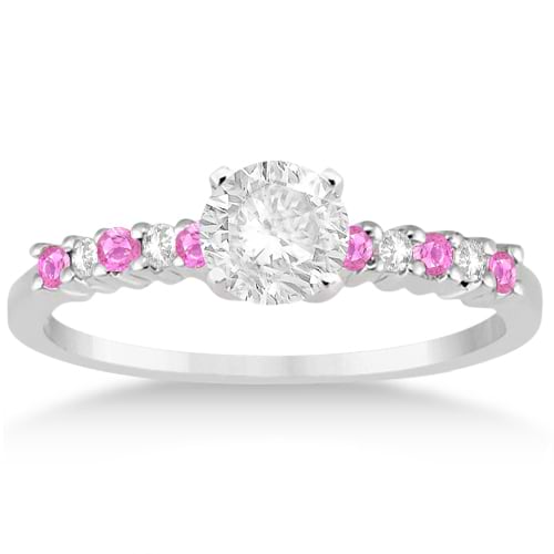 Diamond & Pink Sapphire Bridal Set 18k White Gold (0.35ct)