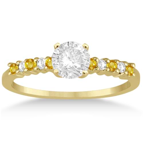 Diamond & Yellow Sapphire Engagement Ring 14k Yellow Gold (0.15ct)