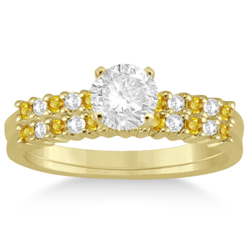 Diamond & Yellow Sapphire Bridal Set 14k Yellow Gold (0.35ct)