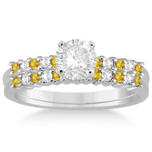Diamond & Yellow Sapphire Bridal Set Platinum (0.35ct)