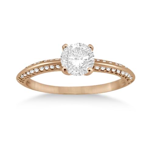 Petite Diamond Engagement Ring Setting 14k Rose Gold (0.25ct)