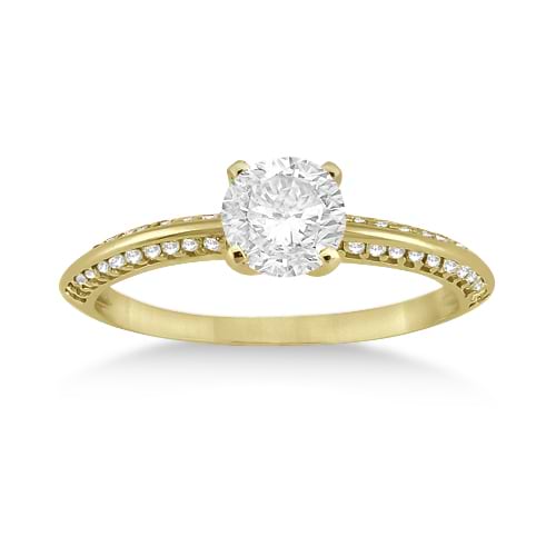 Petite Diamond Engagement Ring Setting 18k Yellow Gold (0.25ct)