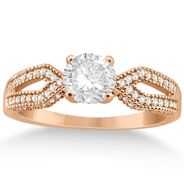 Solitaire Split Shank Diamond Engagement Ring 18k Rose Gold (0.18ct)