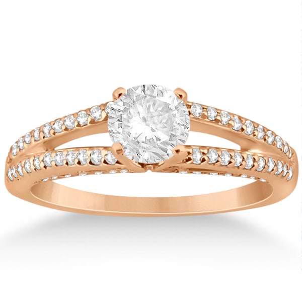 Modern Split Shank Diamond Engagement Ring 14k  Rose Gold (0.34ct)