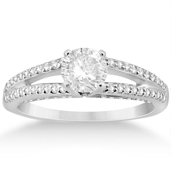 Modern Split Shank Diamond Engagement Ring Platinum (0.34ct)