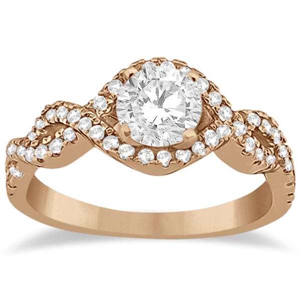 Diamond Halo Infinity Engagement Ring In 18K Rose Gold (0.39ct)