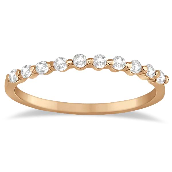 Elegant Diamond Semi-Eternity Wedding Band 14k Rose Gold (0.20ct)
