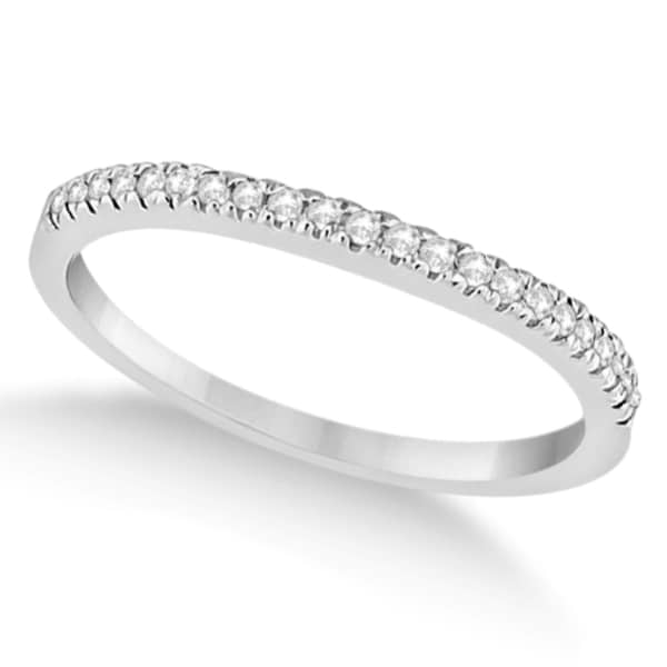 Modern Half-Eternity Diamond Engagement Ring 14k  White Gold (0.17ct)