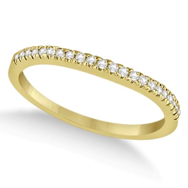 Modern Half-Eternity Diamond Engagement Ring 14k Yellow Gold (0.17ct)