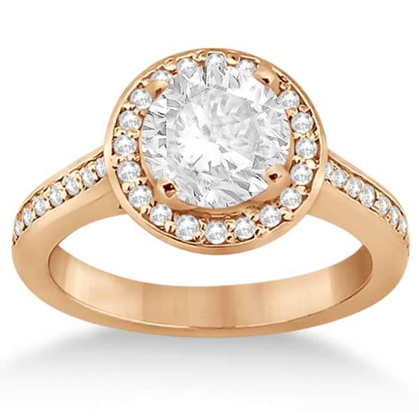 Carved Heart Halo Diamond Engagement Ring 14k  Rose Gold (0.31ct)
