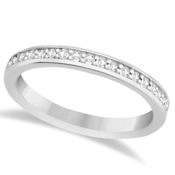 Semi-Eternity Diamond Wedding Ring 14k White Gold (0.21ct)