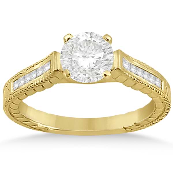 Princess Channel Set Diamond Engagement Ring 14k Yellow Gold (0.17ct)