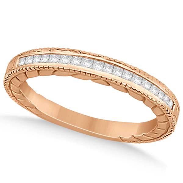 Princess Cut Channel Diamond Wedding Band in 14k Rose Gold (0.21ct)