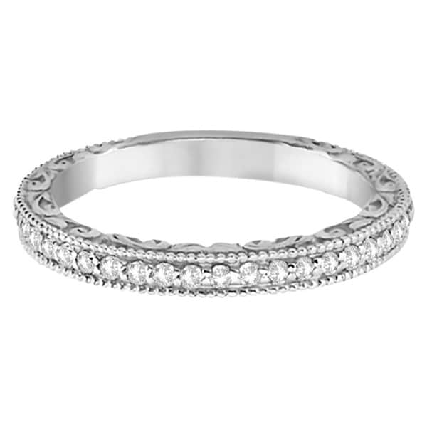 Square Halo Wedding Band & Diamond Engagement Ring Platinum (0.52ct.)