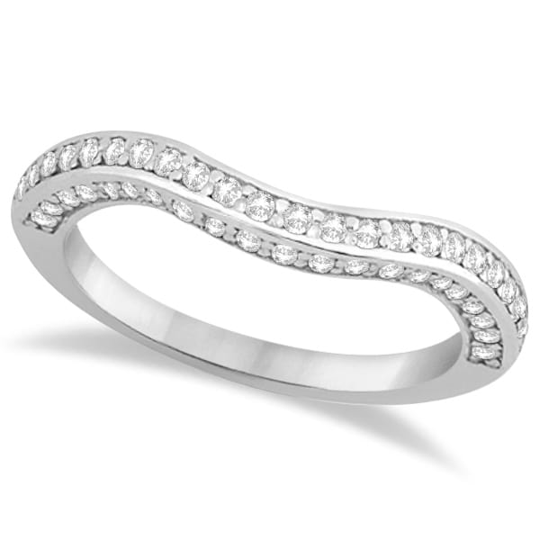 Contour Channel Style Diamond Wedding Band in 14k White Gold (0.44ct)