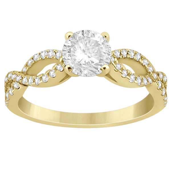 Diamond Twist Infinity Engagement Ring Setting 14K Yellow Gold (0.40ct)