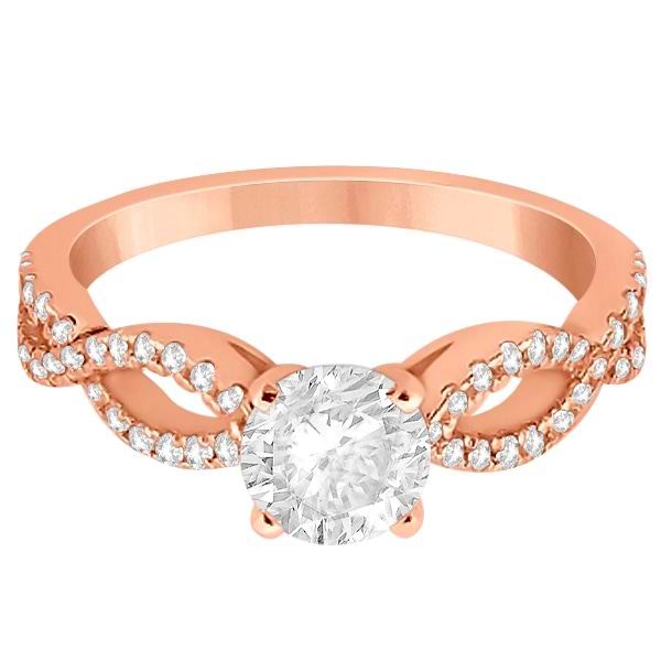 Diamond Twist Infinity Engagement Ring Setting 18k Rose Gold (0.40ct)