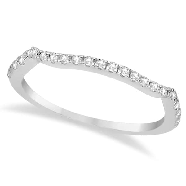 Infinity Twist Diamond Ring with Band Setting 14K White Gold (0.60ct)