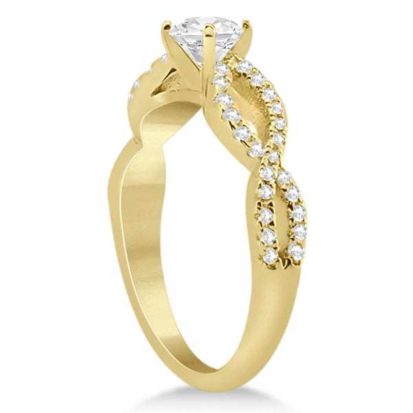 Infinity Twist Diamond Ring with Band Setting 14K Yellow Gold (0.60ct)