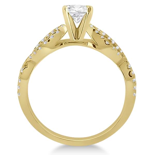 Infinity Twist Diamond Ring with Band Setting 14K Yellow Gold (0.60ct)