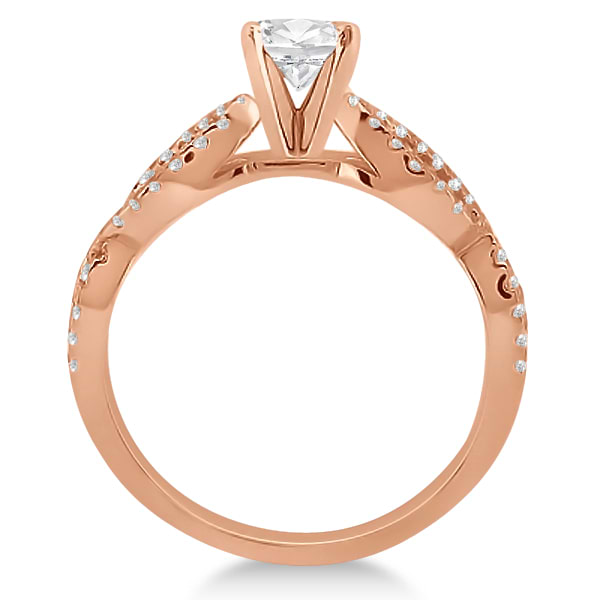 Infinity Twist Diamond Ring with Band Setting 18k Rose Gold (0.60ct)