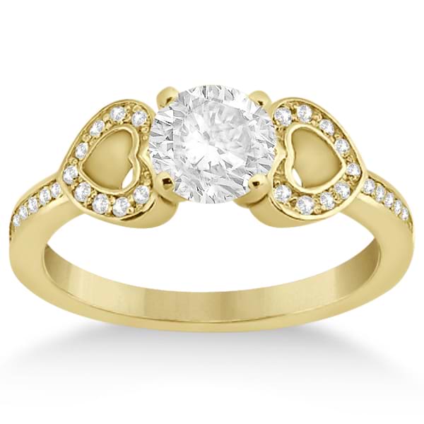 Heart to Heart Diamond Engagement Ring 14K Yellow Gold (0.17cts)