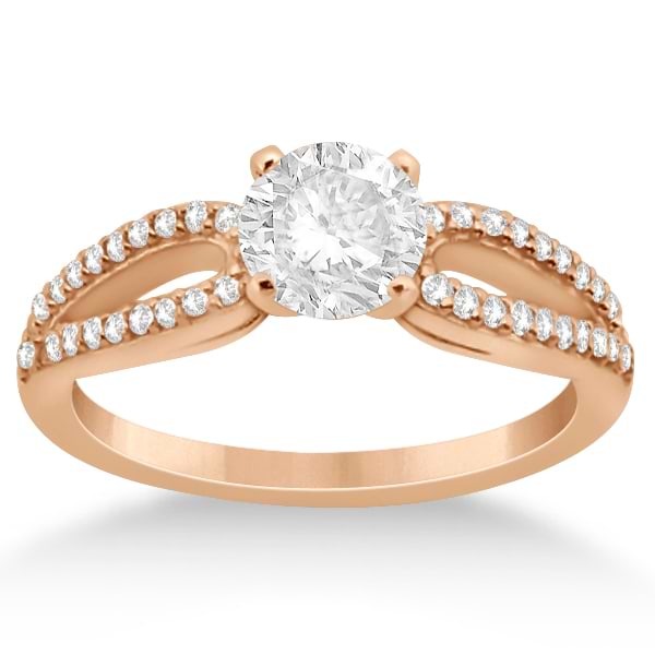 Cathedral Split Shank Diamond Engagement Ring 18K Rose Gold (0.23ct)