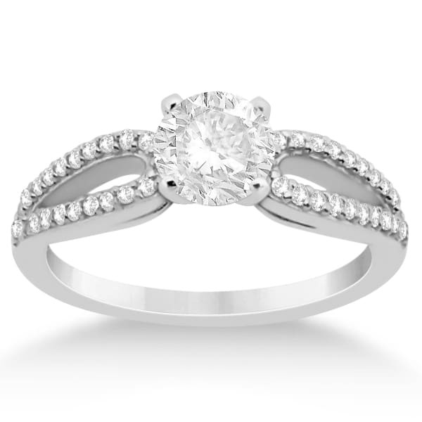 Cathedral Split Shank Diamond Engagement Ring Palladium (0.23ct)