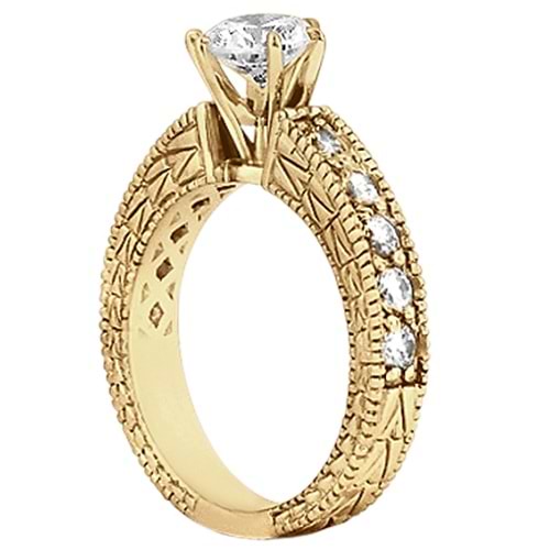 Vintage Heirloom Round Diamond Engagement Ring 14k Yellow Gold (1.75ct)