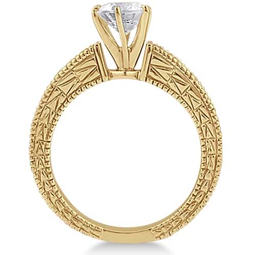 Vintage Heirloom Round Diamond Engagement Ring 18k Yellow Gold (1.75ct)