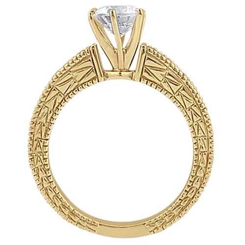 Vintage Heirloom Round Diamond Engagement Ring 14k Yellow Gold (3.50ct)