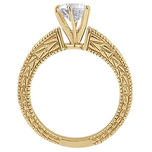 Antique Diamond Engagement Ring & Wedding Band 18k Yellow Gold (1.70ct)