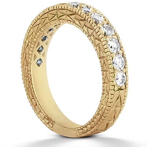 Antique Diamond Engagement Ring & Wedding Band 18k Yellow Gold (1.70ct)