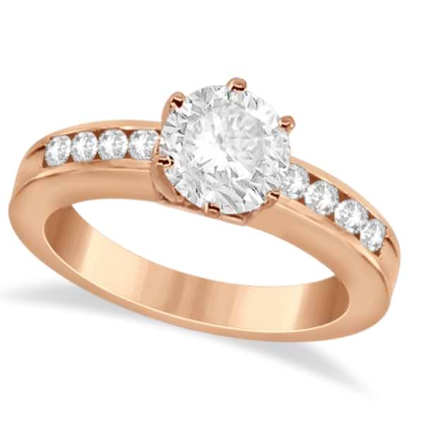 Classic Channel Set Diamond Engagement Ring 14K Rose Gold (0.30ct)