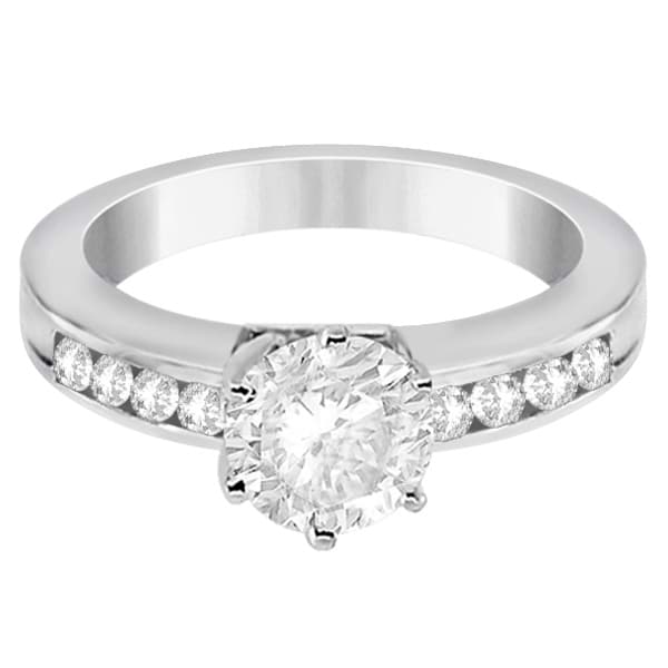 Classic Channel Set Diamond Engagement Ring 18K White Gold (0.30ct)