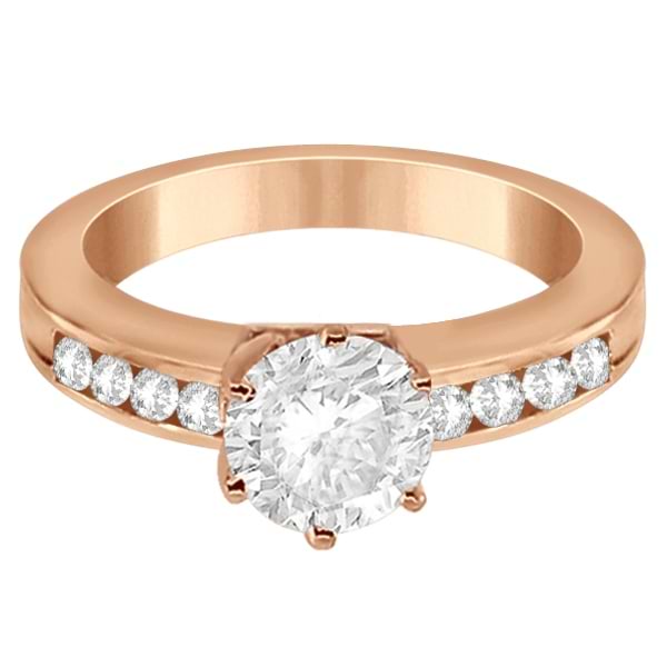 Classic Channel Set Diamond Bridal Ring Set 14K Rose Gold (0.72ct)