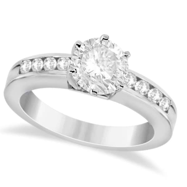 Classic Channel Set Diamond Bridal Ring Set 14K White Gold (0.72ct)