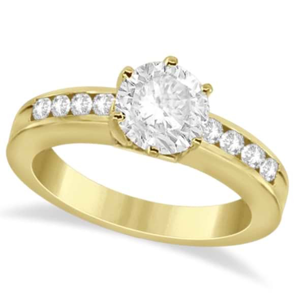 Classic Channel Set Diamond Bridal Ring Set 18K Yellow Gold (0.72ct)