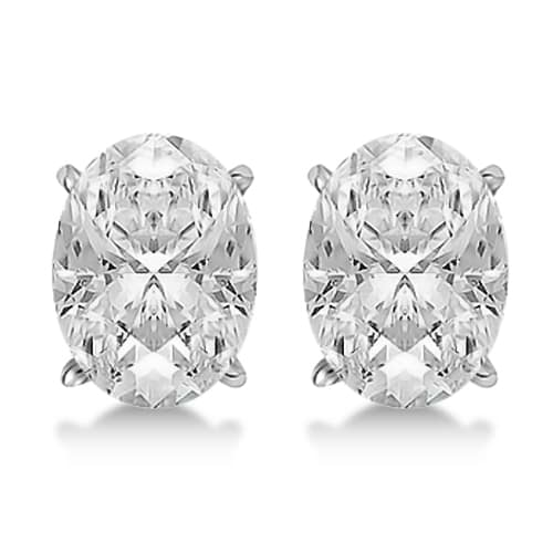 1.50ct. Oval-Cut Diamond Stud Earrings 14kt White Gold (G-H, VS2-SI1)