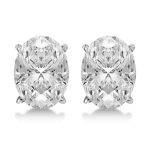 1.00ct. Princess Diamond Stud Earrings 14kt White Gold (G-H, VS2-SI1)