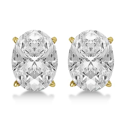 1.50ct. Oval-Cut Lab Grown Diamond Stud Earrings 14kt Yellow Gold (G-H, VS2-SI1)