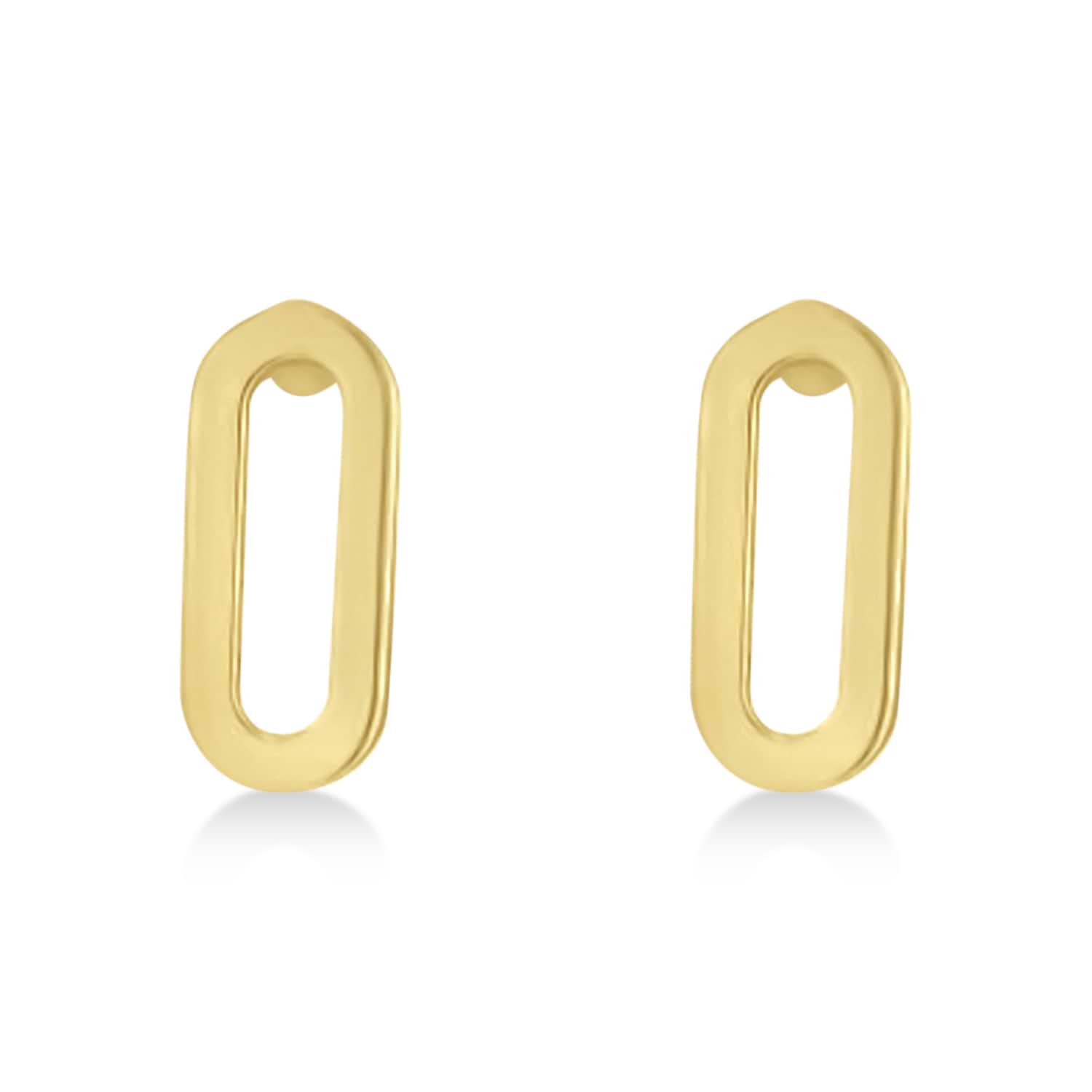 Mini Paperclip Stud Earrings 14k Yellow Gold