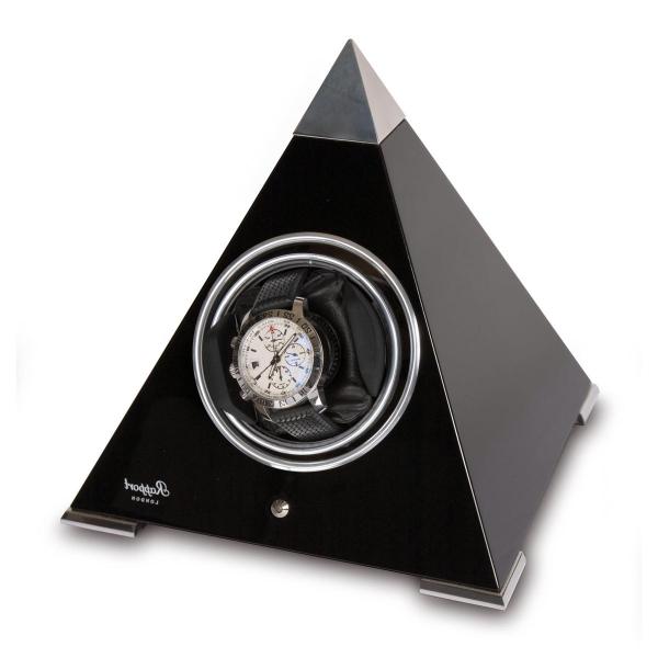 Rapport London Evo Pyramid Single Watch Winder in Wood, 2 Colors