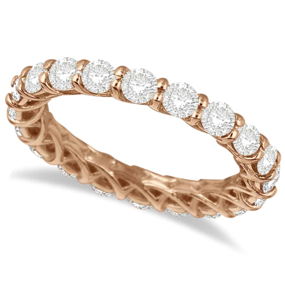Luxury Lab Grown Diamond Eternity Anniversary Ring Band 14k Rose Gold (2.50ct)