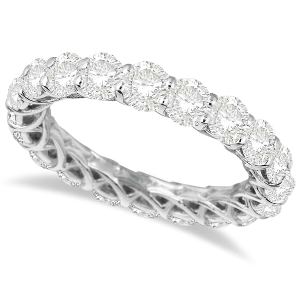 Luxury Diamond Eternity Ring Anniversary Band 14k White Gold 4ct - IR1684