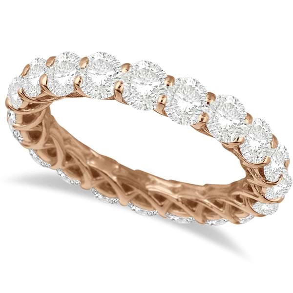 Luxury Lab Grown Diamond Eternity Anniversary Ring Band 14k Rose Gold (4.50ct)