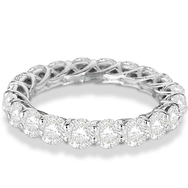 Luxury Lab Grown Diamond Eternity Anniversary Ring Band 14k White Gold (4.50ct)