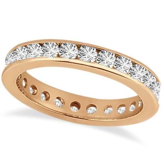 Channel-Set Diamond Eternity Ring Band 14k Rose Gold (1.75 ct)