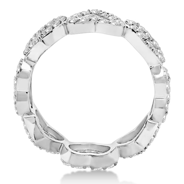 Eternity Interlocking Hearts Diamond Ring 18k White Gold (1.00ct)