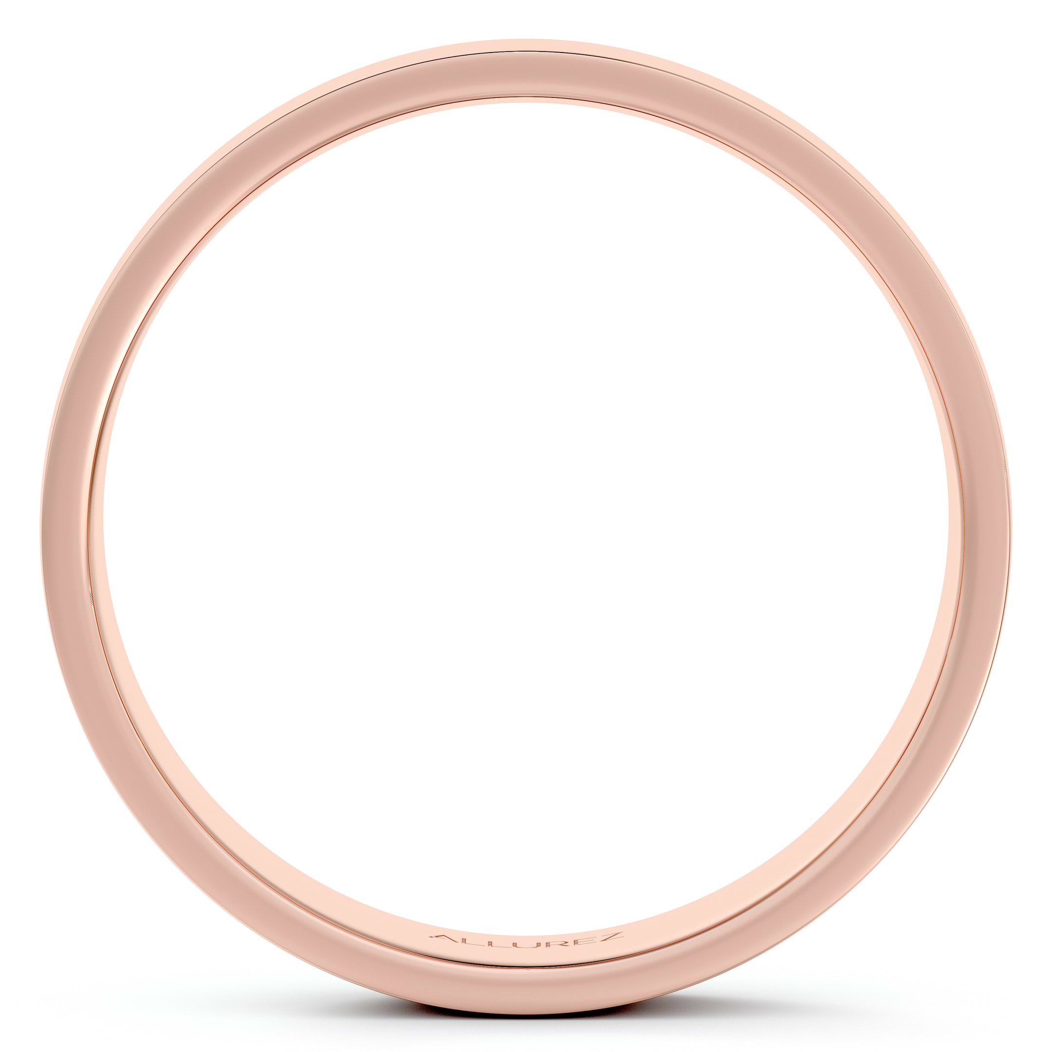 Flat Comfort-Fit Plain Ring Wedding Band 14k Rose Gold (4mm)
